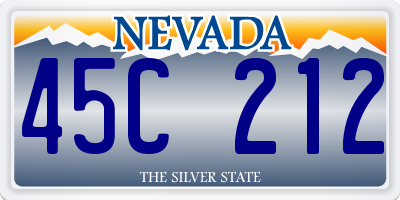 NV license plate 45C212
