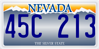 NV license plate 45C213