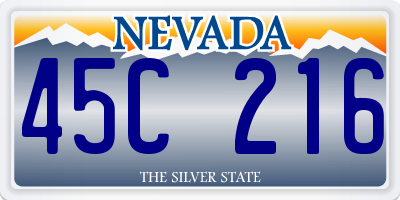 NV license plate 45C216