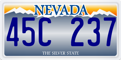 NV license plate 45C237