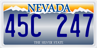 NV license plate 45C247