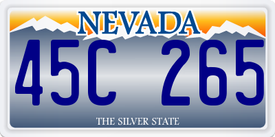 NV license plate 45C265