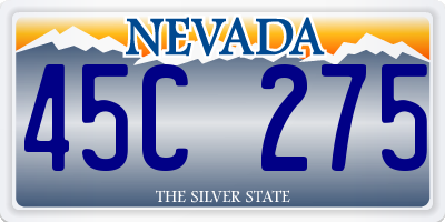NV license plate 45C275