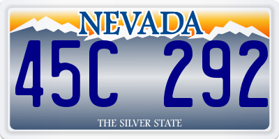 NV license plate 45C292