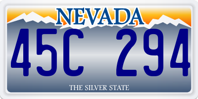 NV license plate 45C294