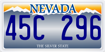 NV license plate 45C296