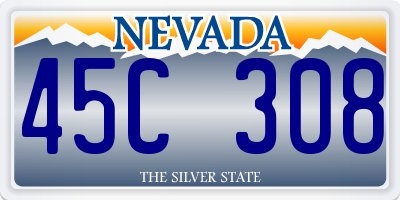 NV license plate 45C308