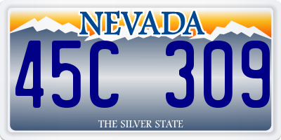 NV license plate 45C309