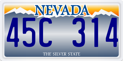 NV license plate 45C314