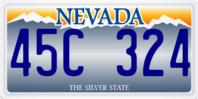 NV license plate 45C324