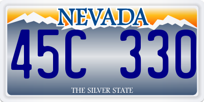 NV license plate 45C330
