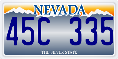 NV license plate 45C335