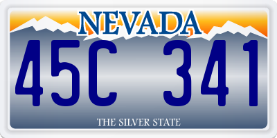 NV license plate 45C341