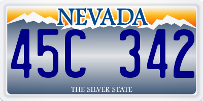 NV license plate 45C342