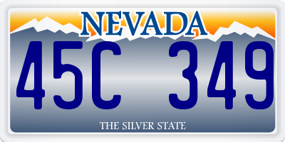 NV license plate 45C349
