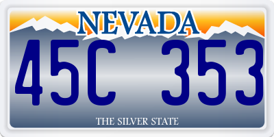 NV license plate 45C353