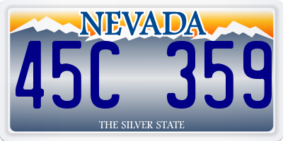 NV license plate 45C359