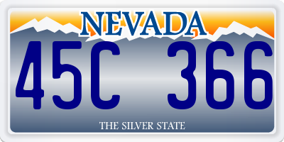 NV license plate 45C366
