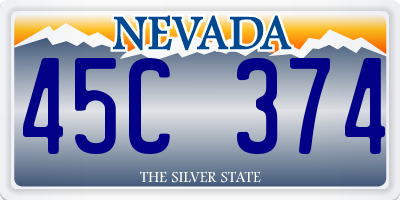 NV license plate 45C374
