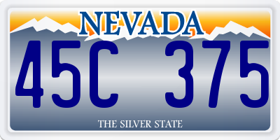 NV license plate 45C375