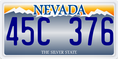 NV license plate 45C376