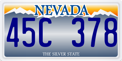 NV license plate 45C378