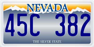 NV license plate 45C382