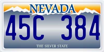 NV license plate 45C384