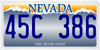 NV license plate 45C386