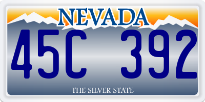 NV license plate 45C392