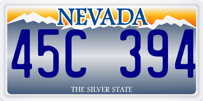 NV license plate 45C394