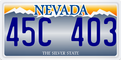 NV license plate 45C403