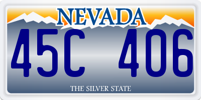 NV license plate 45C406