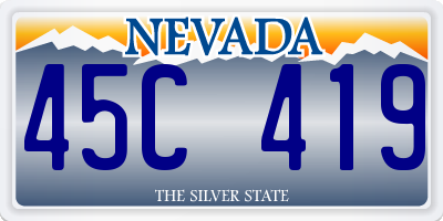 NV license plate 45C419