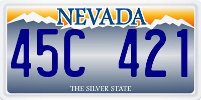 NV license plate 45C421
