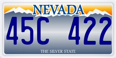 NV license plate 45C422