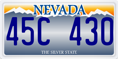 NV license plate 45C430