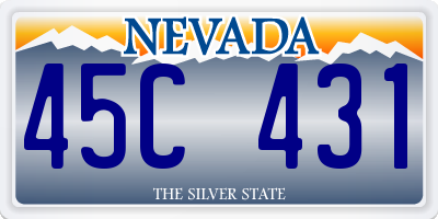 NV license plate 45C431