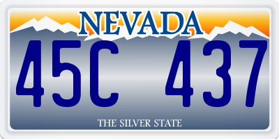 NV license plate 45C437
