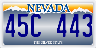 NV license plate 45C443