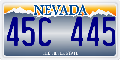 NV license plate 45C445
