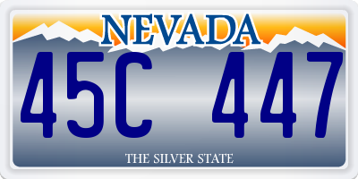 NV license plate 45C447