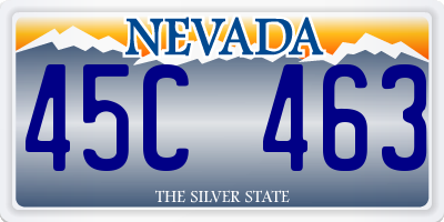 NV license plate 45C463