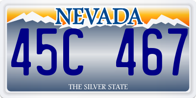 NV license plate 45C467