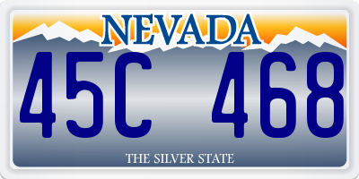 NV license plate 45C468