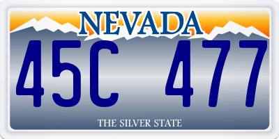 NV license plate 45C477