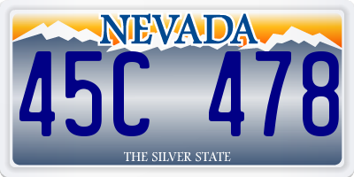 NV license plate 45C478