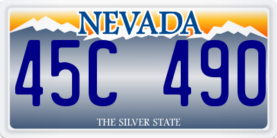 NV license plate 45C490