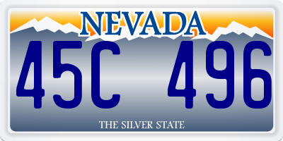NV license plate 45C496