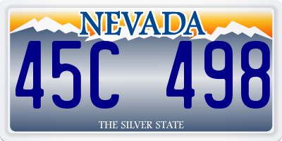 NV license plate 45C498